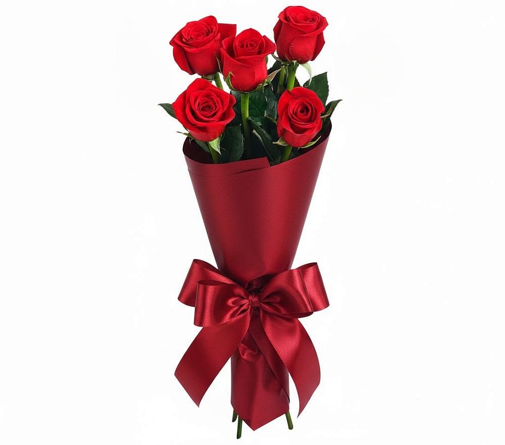 Букет 5 Красных роз Эдлесс Лав в Кяхте
