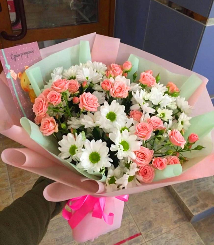 Букет цветов из: Розы и Хризантемы в Кяхте