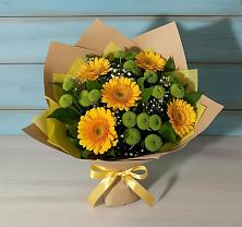 Букет цветов из:  Герберы и Хризантемы в Кяхте