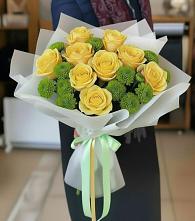 Букет цветов из:  Хризантемы и Розы в Кяхте