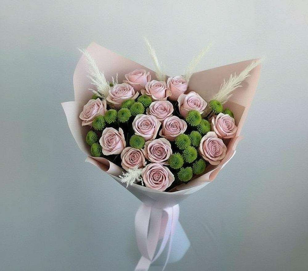 Букет цветов из: Розы и Хризантемы в Кяхте